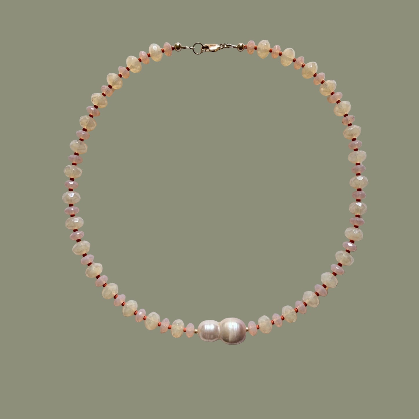 Pearl necklace on a white background