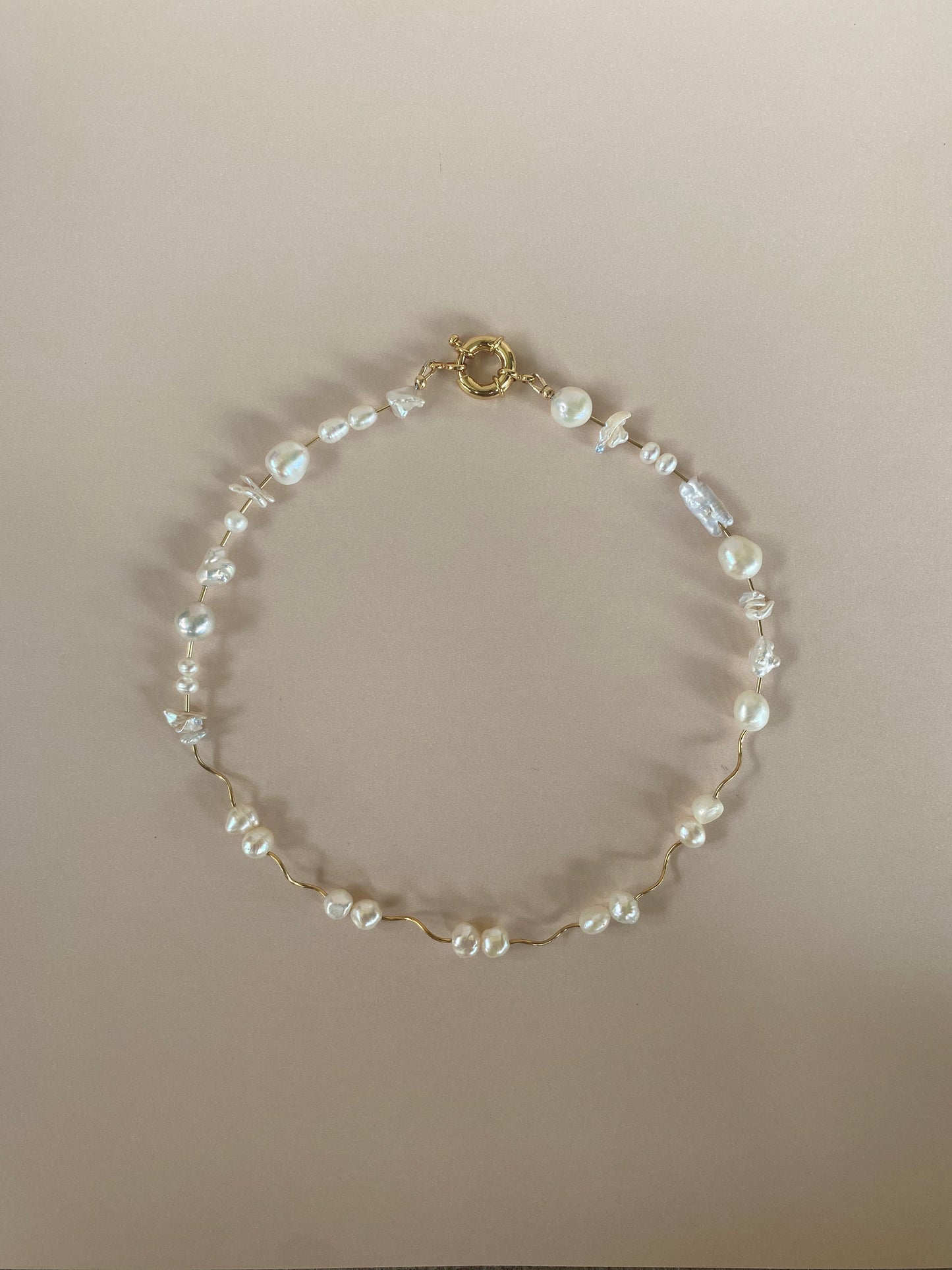 Pearl Squiggle Necklace