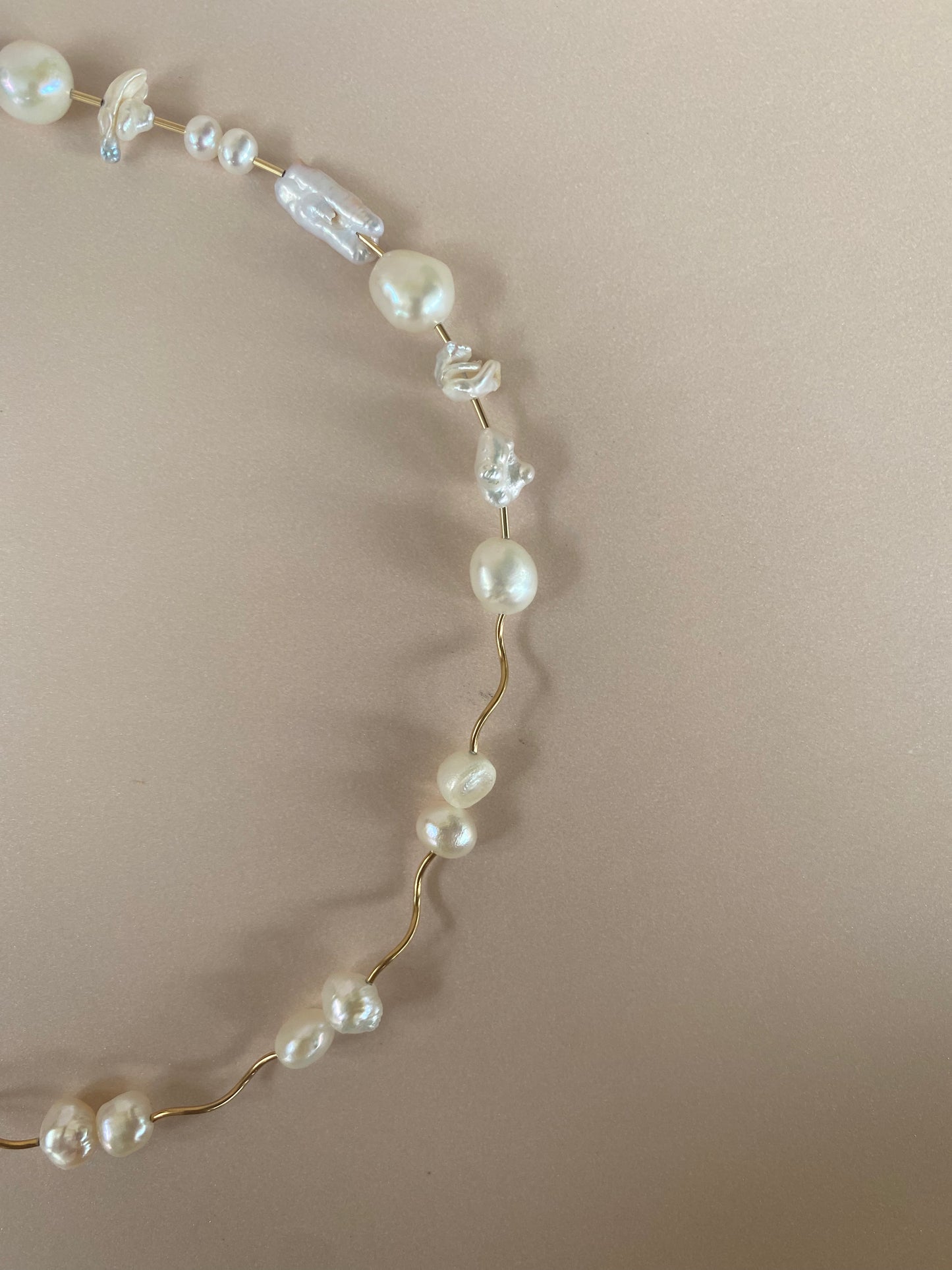 Pearl Squiggle Necklace