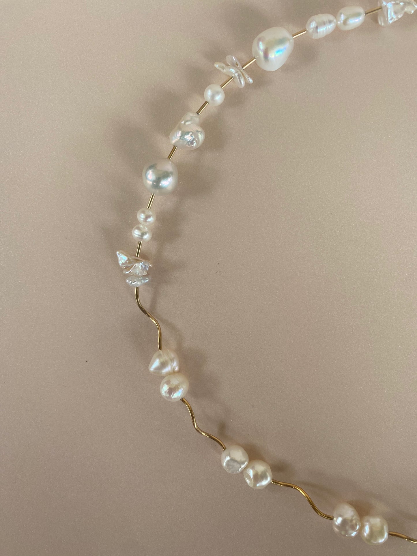 Pearl Squiggle Necklace