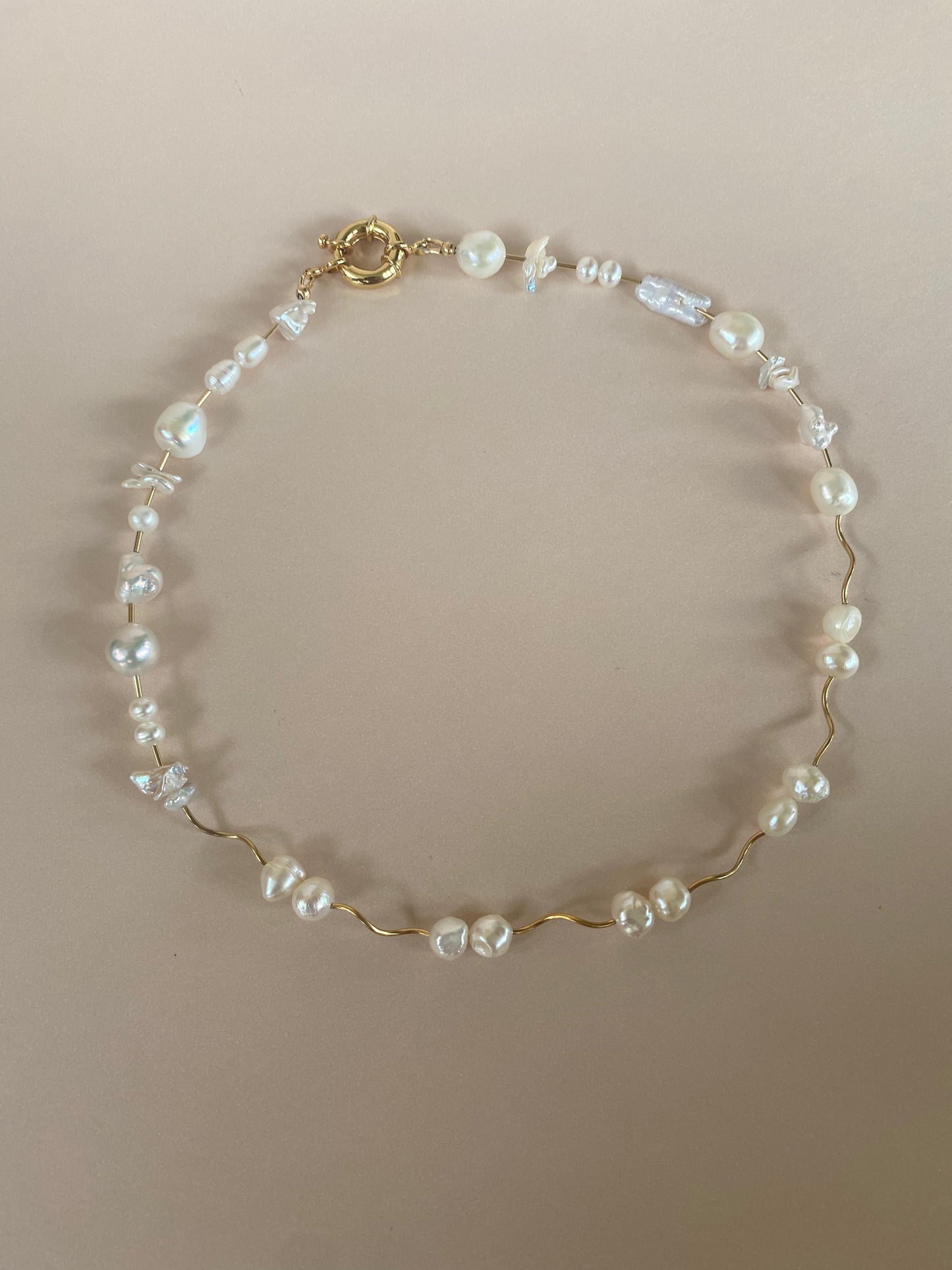 Pearl Squiggle Necklace