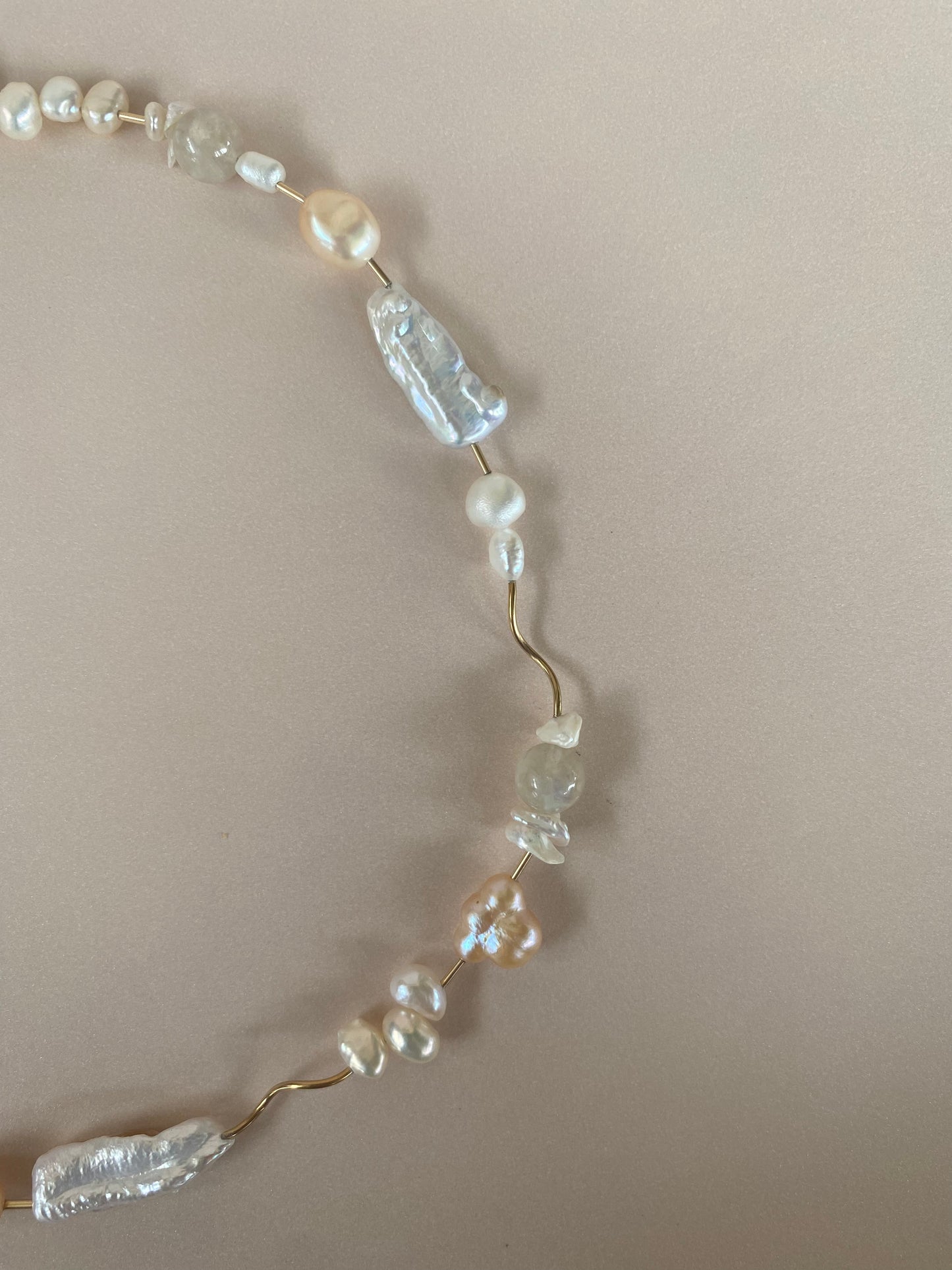 Peach Squiggle Necklace